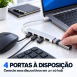 HUB Adaptador USB 4 Portas 1 USB 3.0 e 3 USB 2.0 - MM-USB4-U - Imagem 8