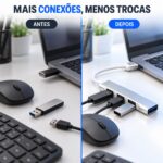 HUB Adaptador USB 4 Portas 1 USB 3.0 e 3 USB 2.0 - MM-USB4-U - Imagem 9