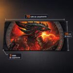 Mousepad Gamer Exbom Dragão De Fogo Speed Extra Grande 70x35x3cm - MP-7035C01 - Imagem 2
