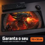 Mousepad Gamer Exbom Dragão De Fogo Speed Extra Grande 70x35x3cm - MP-7035C01 - Imagem 6