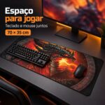Mousepad Gamer Exbom Dragão De Fogo Speed Extra Grande 70x35x3cm - MP-7035C01 - Imagem 5