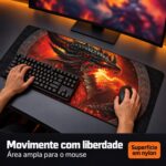 Mousepad Gamer Exbom Dragão De Fogo Speed Extra Grande 70x35x3cm - MP-7035C01 - Imagem 3