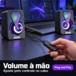 Caixa De Som Gamer Exbom 2.0  Com Led Conexão PC/Not/Celular - CS-C20 - Imagem 4