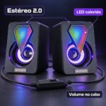 Caixa De Som Gamer Exbom 2.0  Com Led Conexão PC/Not/Celular - CS-C20 - Imagem 6