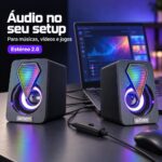 Caixa De Som Gamer Exbom 2.0  Com Led Conexão PC/Not/Celular - CS-C20 - Imagem 7