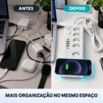 Filtro De Linha 5 Tomadas 2 USB-C e 3 USB-A Carregamento Wireless Branco - ST-1013-B - Imagem 8