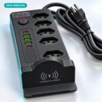 Filtro De Linha 5 Tomadas 2 USB-C e 3 USB-A Carregamento Wireless PD Preto - ST-1013-A - Imagem 7