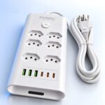 Filtro De Linha 6 Tomadas 3 USB-C e 3 USB-A Bivolt Branco - ST-1004-B - Imagem 3
