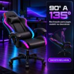 Cadeira Gamer com Altura Ajustável RGB LED com Controle Ergonômica - ST-1097 - Imagem 3