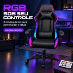 Cadeira Gamer com Altura Ajustável RGB LED com Controle Ergonômica - ST-1097 - Imagem 4