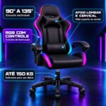 Cadeira Gamer com Altura Ajustável RGB LED com Controle Ergonômica - ST-1097 - Imagem 5