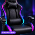 Cadeira Gamer com Altura Ajustável RGB LED com Controle Ergonômica - ST-1097 - Imagem 6