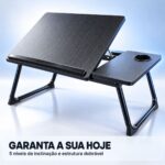 Mesa para Notebook e Leitura Dobrável 5 Níveis com Porta Copo MDF Preto - AGSN-662 - Imagem 9