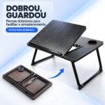 Mesa para Notebook e Leitura Dobrável 5 Níveis com Porta Copo MDF Preto - AGSN-662 - Imagem 5