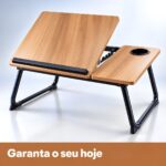 Mesa Para Notebook e Leitura Dobrável 5 Níveis Com Porta Copo MDF Carvalho - AGSN-662 - Imagem 8