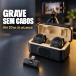 Mini Microfone Lapela Sem Fio Duplo 2.4GHz Estojo USB-C - MM-Q8TC2 - Imagem 2