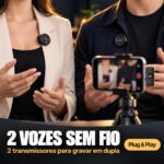 Mini Microfone Lapela Sem Fio Duplo 2.4GHz Estojo USB-C - MM-Q8TC2 - Imagem 3