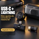 Mini Microfone Lapela Sem Fio Duplo 2.4GHz Estojo USB-C - MM-Q8TC2 - Imagem 4