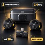 Mini Microfone Lapela Sem Fio Duplo 2.4GHz Estojo USB-C - MM-Q8TC2 - Imagem 6