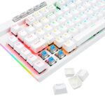 Teclado Optico Gamer Redragon Magic-Wand Pro RGB Branco Switch Azul ABNT2 - Imagem 7