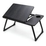 Mesa para Notebook e Leitura Dobrável 5 Níveis com Porta Copo MDF Preto - AGSN-662