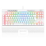 Teclado Optico Gamer Redragon Magic-Wand Pro RGB Branco Switch Azul ABNT2
