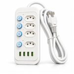 Filtro De Linha 4 Tomadas 4 USB-A Bivolt 2500W 10A Branco - ST-862