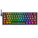 Teclado Mecânico Redragon Fizz RGB Clear Black 60% Switch Crystal - K617CTB-RGB