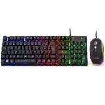 Kit Teclado e Mouse Gamer Exbom Led Colorido USB ABNT2 2.400DPI Preto - BK-G550
